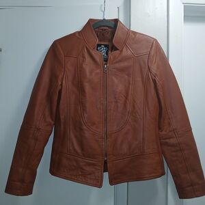 Classic Brown Leather Jacket for Women